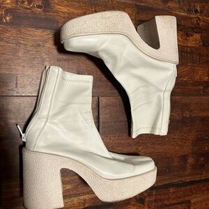 white platform gogo boots